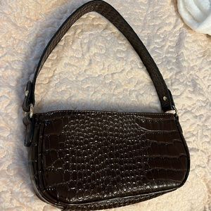 Brown Croc style shoulder bag